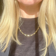 Edge_Only - Flat Oval Link necklace in gold vermeil