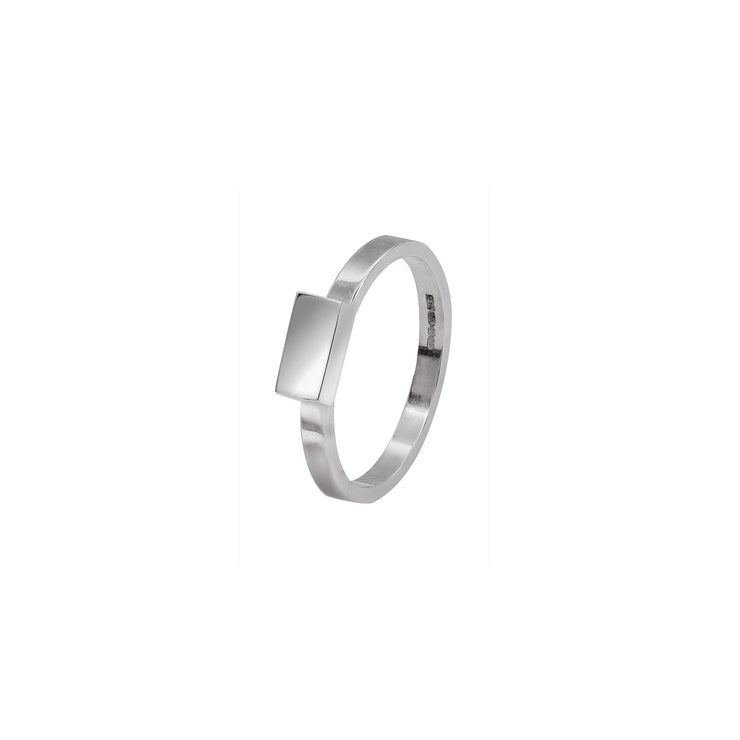 Edge Only Rectangle Stacking Ring in Sterling Silver
