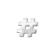Edge Only Hashtag Pin or Tie Tack in Sterling Silver