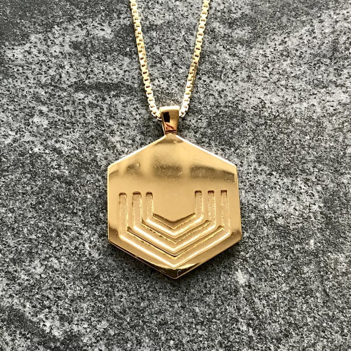 Edge Only Hexagon Pendant 18ct gold vermeil EOxLH