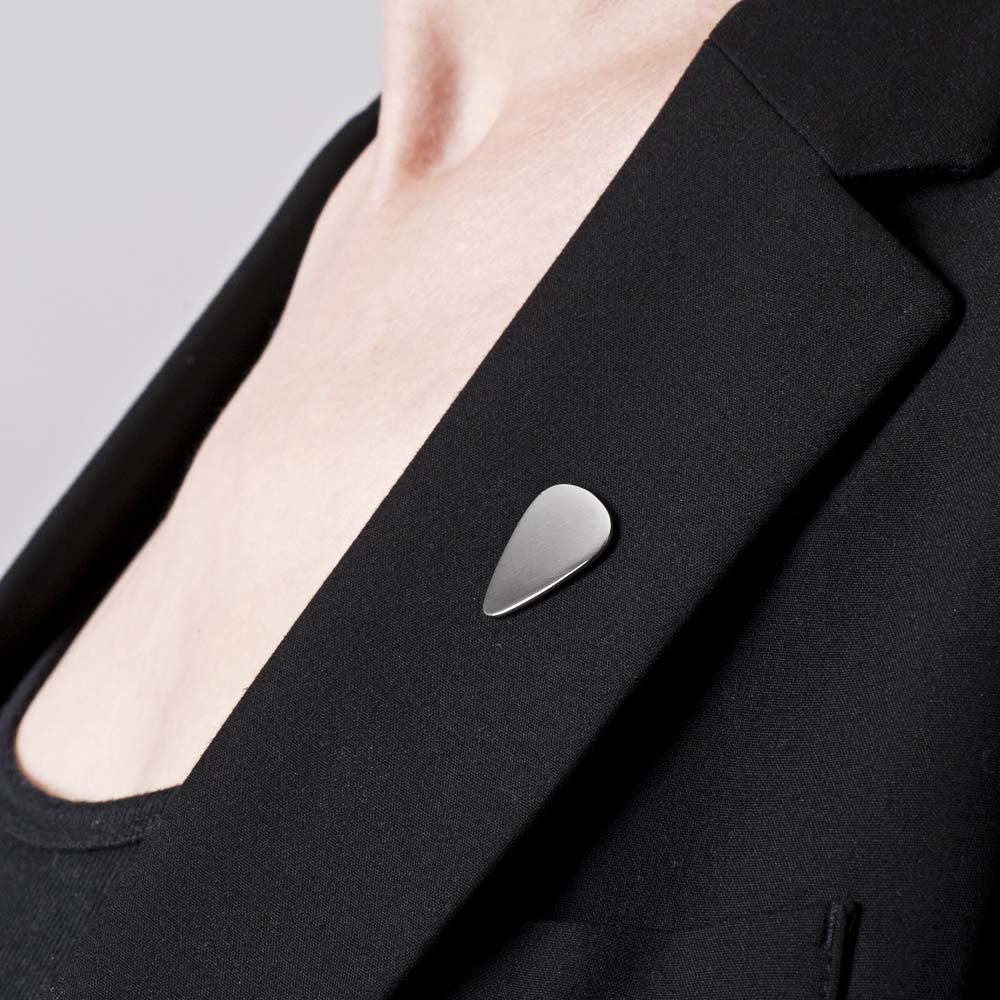 Plectrum Lapel Pin in Sterling Silver
