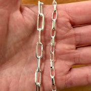 Edge Only Long Link Bracelet and Flat Oval Link Bracelet in sterling silver
