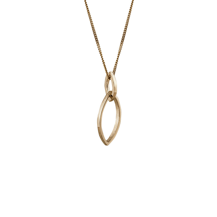 Edge Only Marquise Slice Pendant in 14 Carat Gold