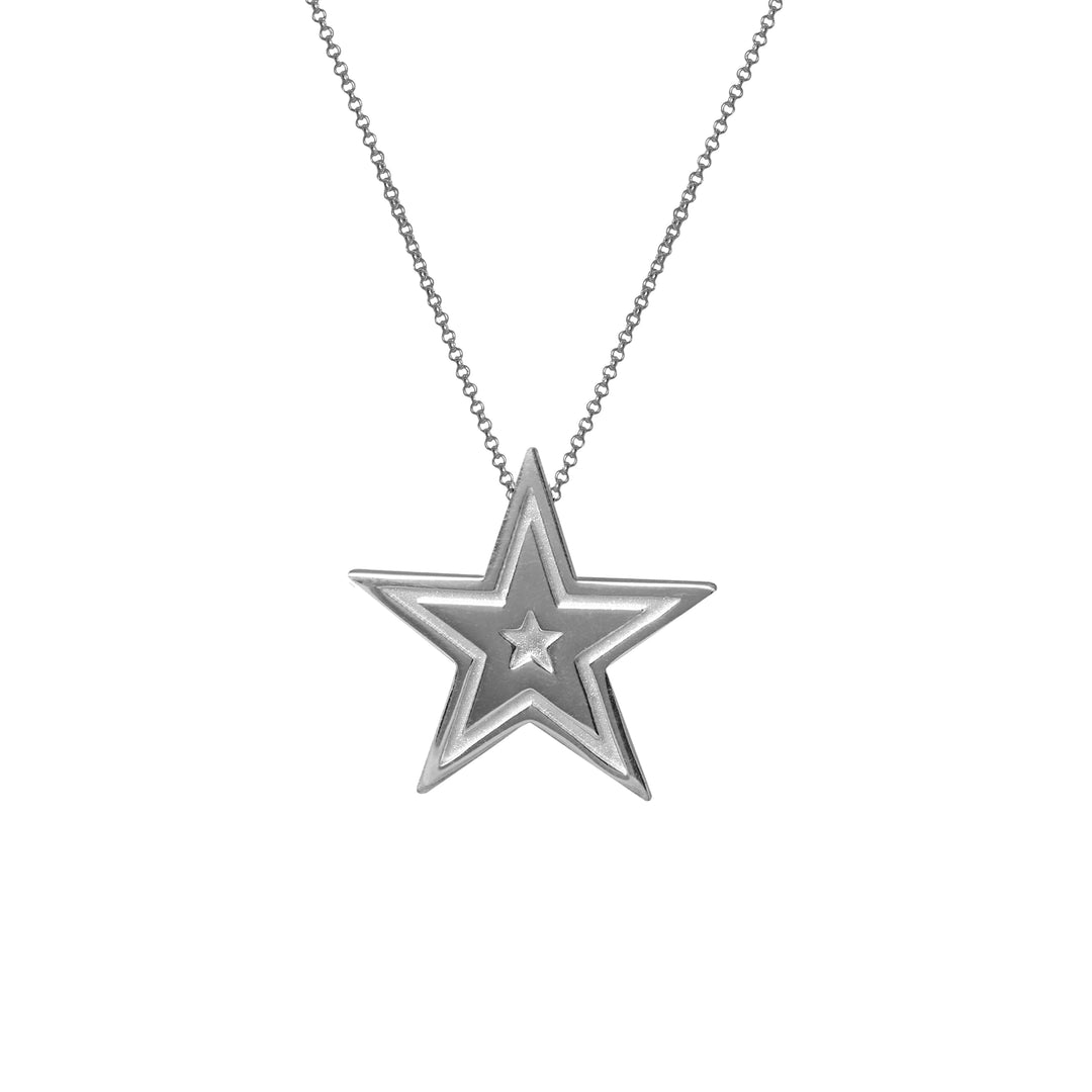 Edge Only Megastar Pendant Long in sterling silver