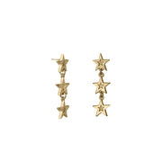 Edge Only Megastar 3 Star Drop Earrings in 18ct gold vermeil