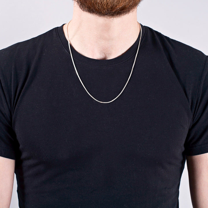 Edge Only Box Chain 22" 55cm in sterling silver