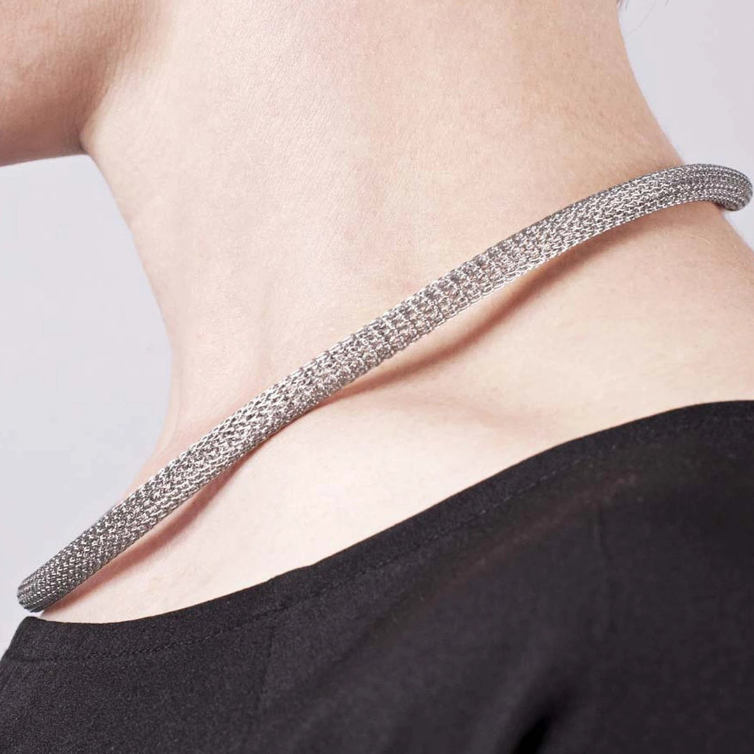 Edge Only Mesh Necklace in stainless steel