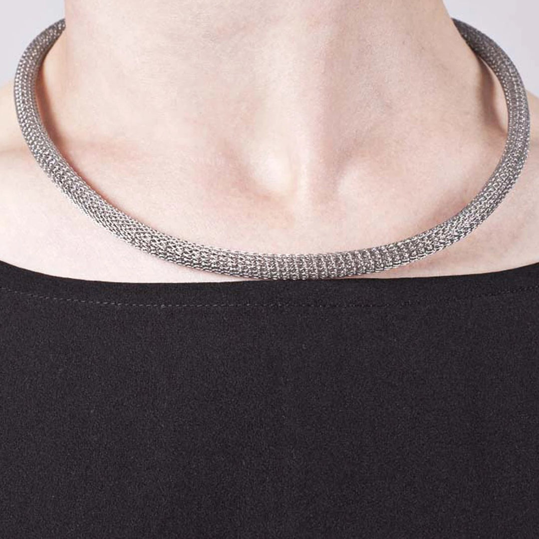 Edge Only Mesh Necklace in stainless steel