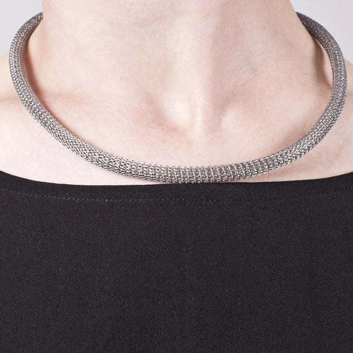 Edge Only Mesh Necklace in stainless steel