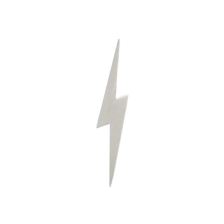 Edge Only Pointed Lightning Bolt Pin in matt satin sterling silver