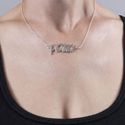 POW Letters Necklace in Sterling Silver 