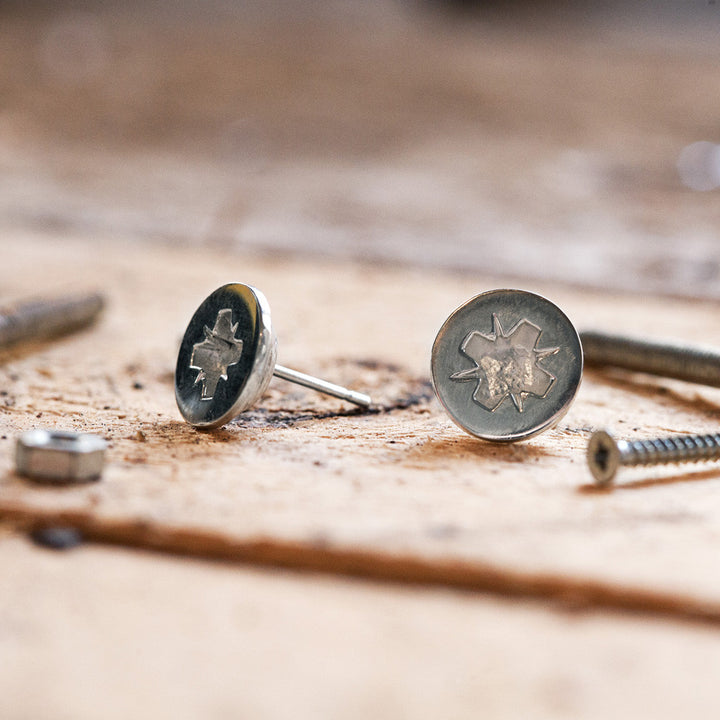 Sterling Silver Phillips-head Screw Earrings