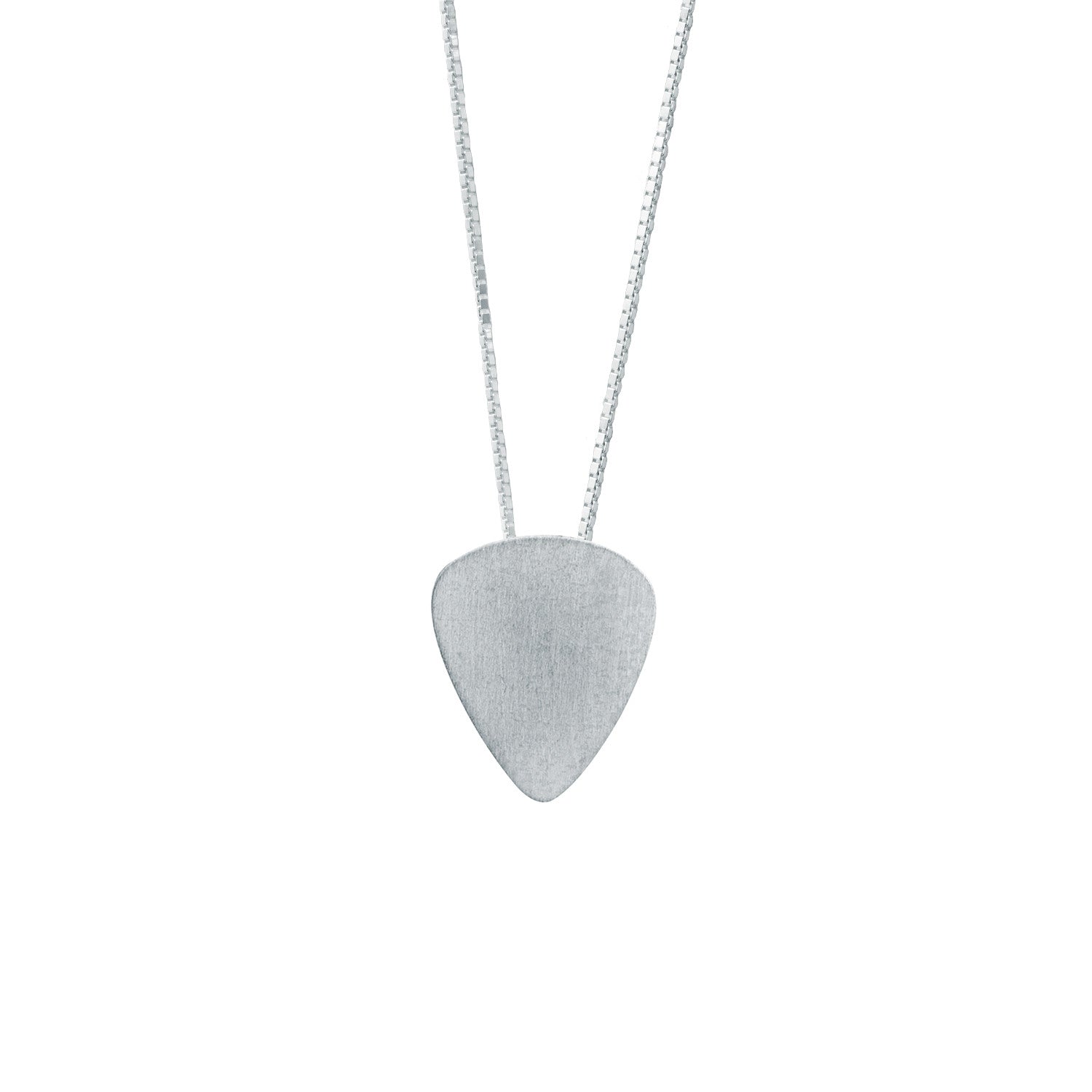 Edge Only Men's Plectrum Pendant in Matt satin finish Sterling Silver