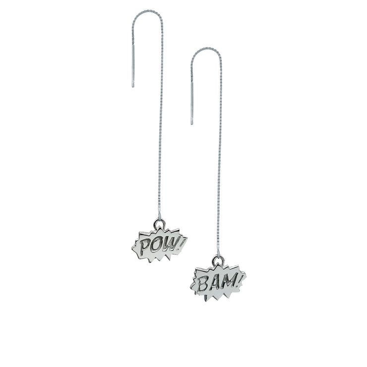 Edge Only Pow and Bam Ear Threader earrings in sterling silver