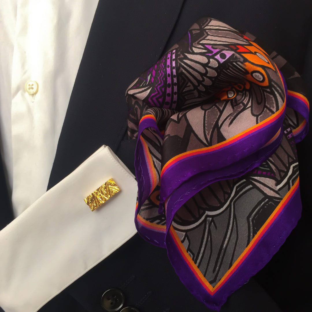 Edge Only Rugged Cufflinks in 18ct gold vermeil