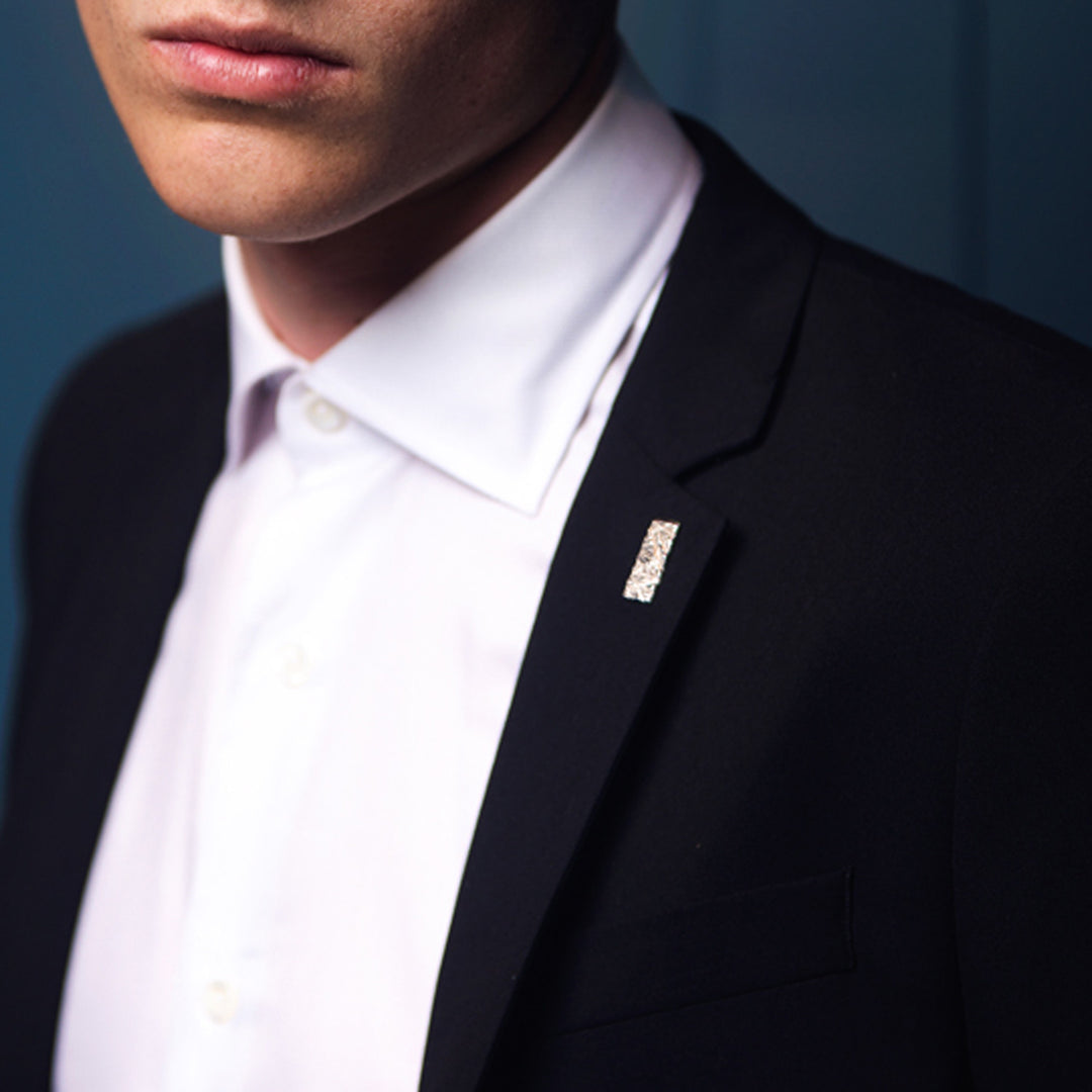 Rugged Lapel Pin in Sterling Silver