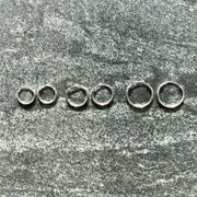 Edge Only 11mm, 13mm and 15mm hoops in sterling silver