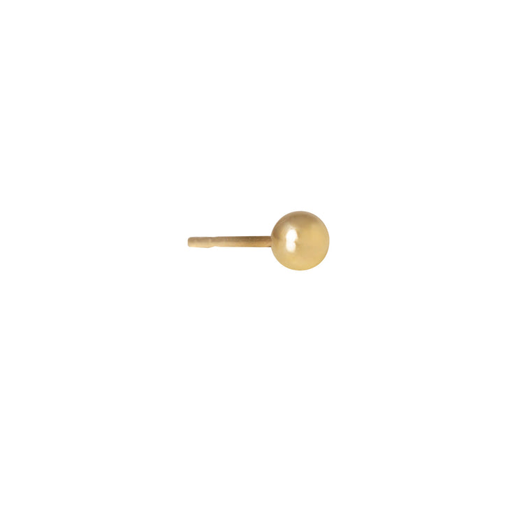 Edge Only Gold Ball Earring 4mm in 14ct recycled gold