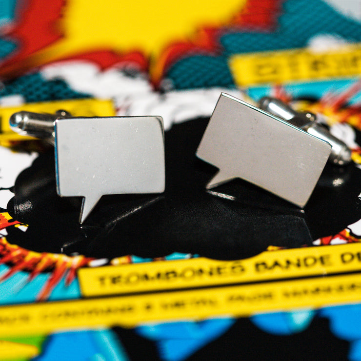 Speech Bubble Cufflinks in Sterling Silver 