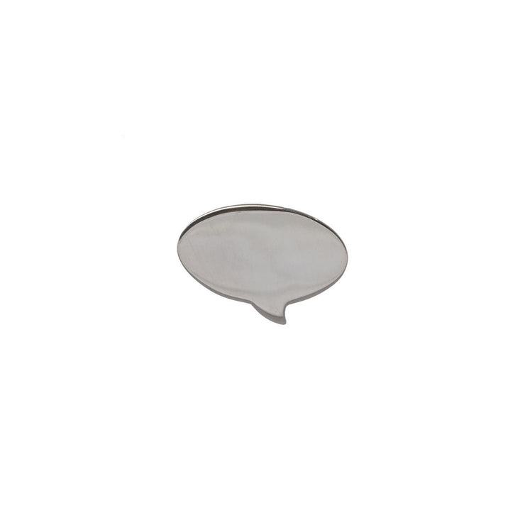 Speech Bubble Lapel Pin - Oval in sterling silver