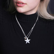 Edge Only Megastar Pendant and Star pendant in sterling silver