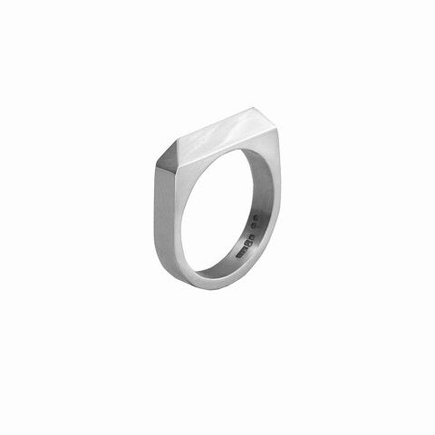 Edge Only Rooftop Ring in 14 carat white gold