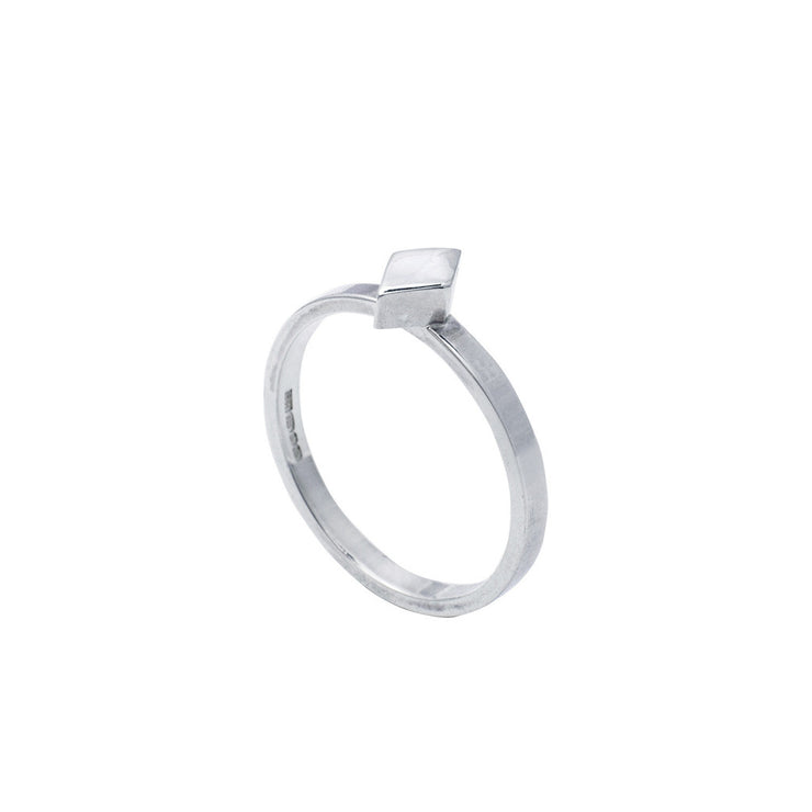 Edge Only Diamond stacking ring in sterling silver