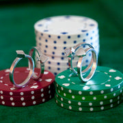 Edge Only Card Suit stacking rings in sterling silver Poker
