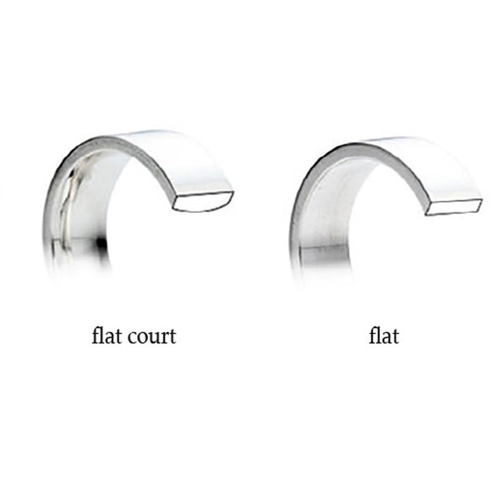 Flat Matt Comfort Fit Band 8mm - Solid 9ct White Gold